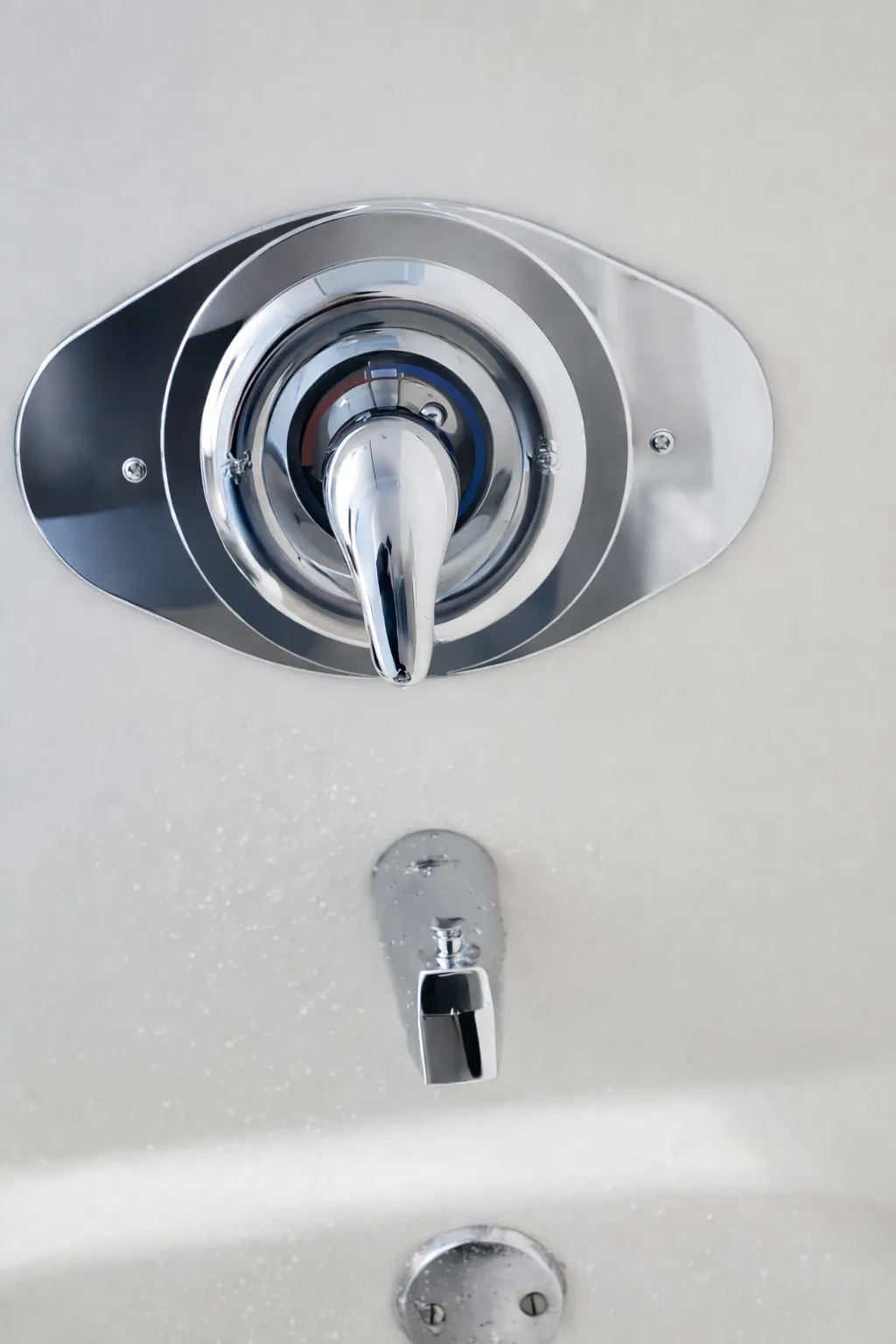 Shower valve after replacement without wall repair