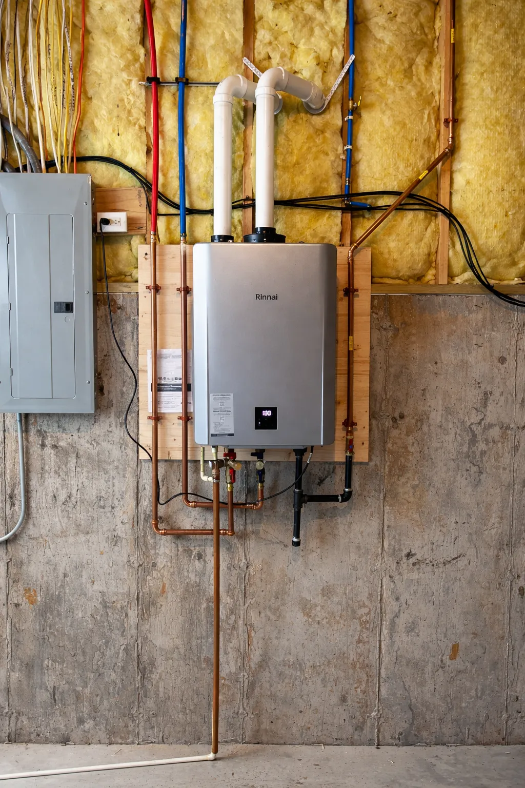 Tankless water heater installation